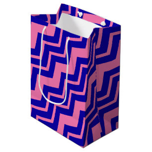 Blue Pink Chevron Zigzag Design Medium Gift Bag