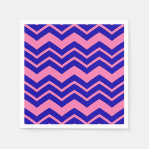 Blue Pink Chevron Zigzag Design Napkin