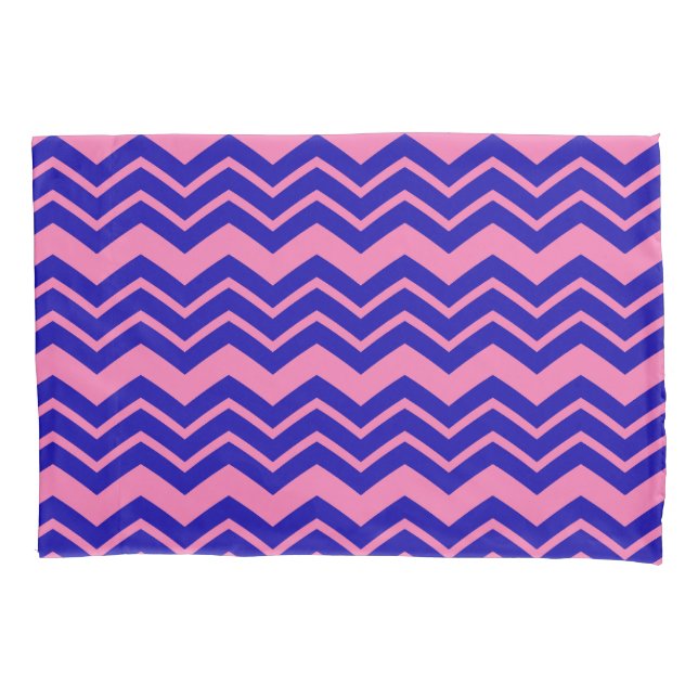 Blue Pink Chevron Zigzag Design  Pillowcase (Front)