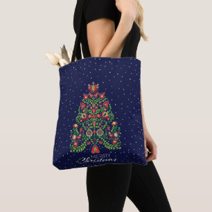 Blue pink Christmas Tote Bag
