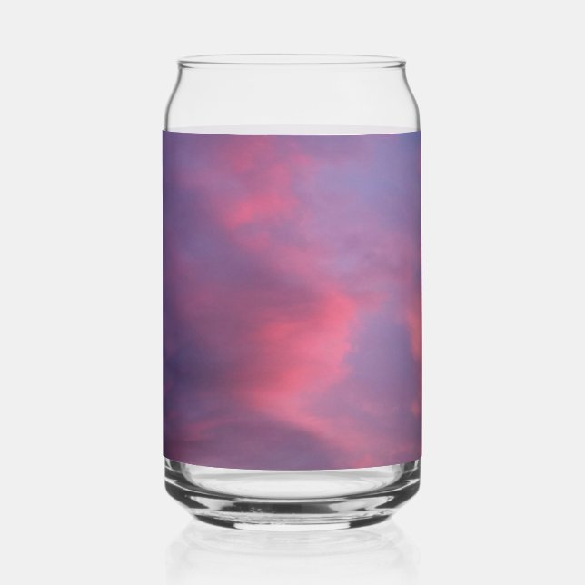 Blue Pink Clouds Can Glass (Front)