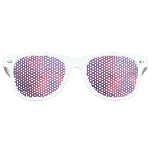 Blue Pink Clouds Retro Sunglasses (Front)