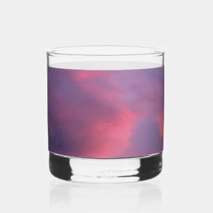 Blue Pink Clouds Whiskey Glass