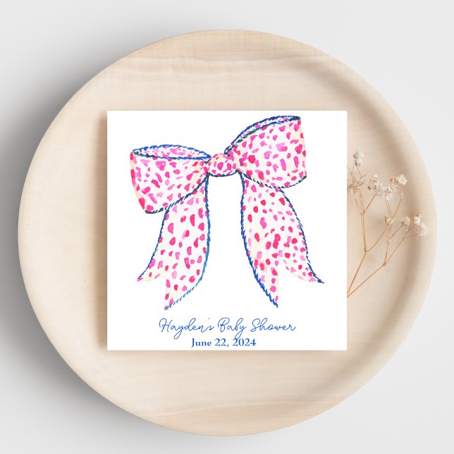 Blue Pink Coquette Personalised Napkin (Creator Uploaded)