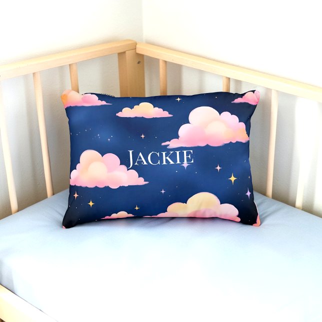 Blue Pink Cute Clouds Pattern Bath Mat Decorative Cushion (Creator Uploaded)