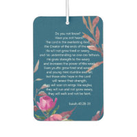 Blue Pink Floral Christian Bible Verse Postcard