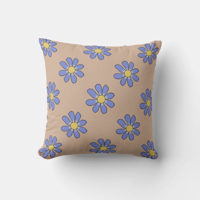 Blue/Pink Flowers 2 in 1 Cushion (Front)
