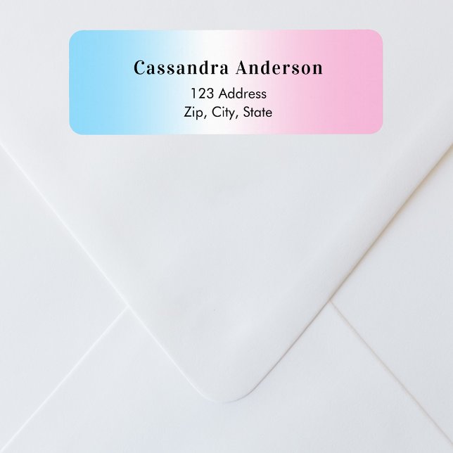 Blue pink gender reveal baby shower return address (Creator Uploaded)