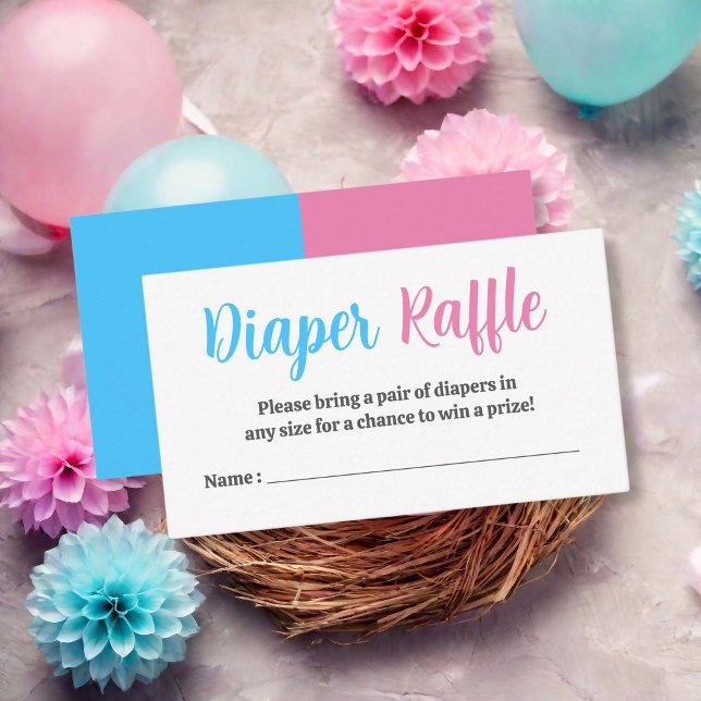 Blue Pink Gender Reveal Party Diaper Raffle Enclosure Card (Blue Pink Gender Reveal Party Diaper Raffle Enclosure Card
)