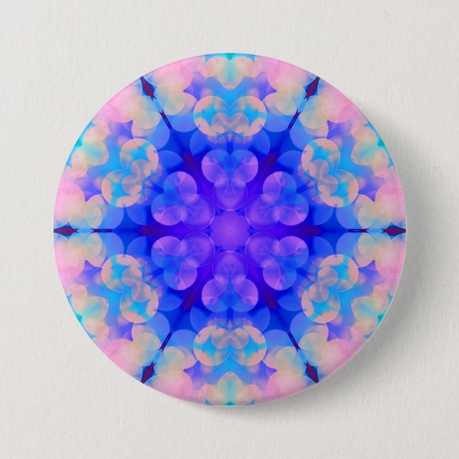 Blue & Pink Gradient Pastel Bubble Art 7.5 Cm Round Badge (Front)
