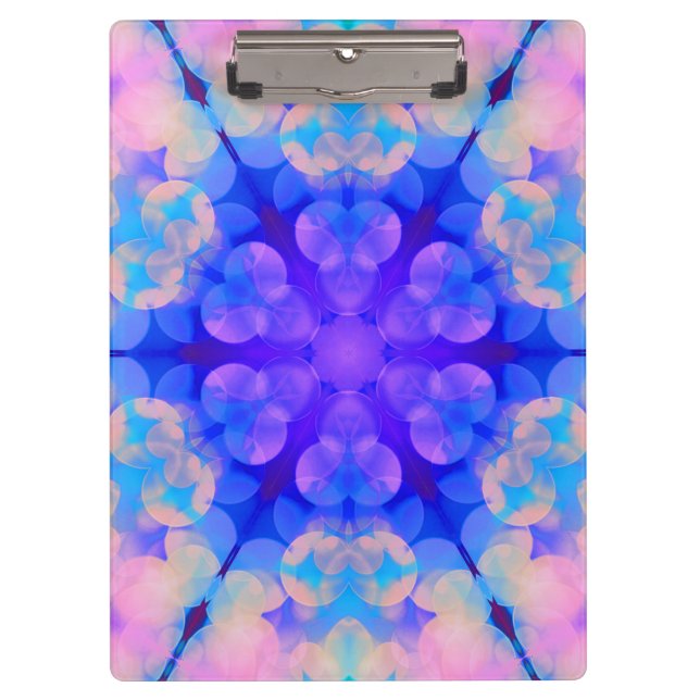 Blue & Pink Gradient Pastel Bubble Art Clipboard (Front)