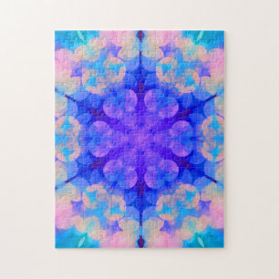 Blue & Pink Gradient Pastel Bubble Art Jigsaw Puzzle