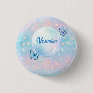 Blue-Pink Gradient Starry Background 3 Cm Round Badge