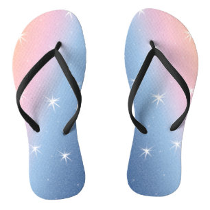 Blue-Pink Gradient with stars Jandals