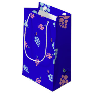 Blue & pink grapes pattern cute gift bag