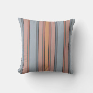 Blue Pink Gray Color Block Vertical Stripes  Cushion