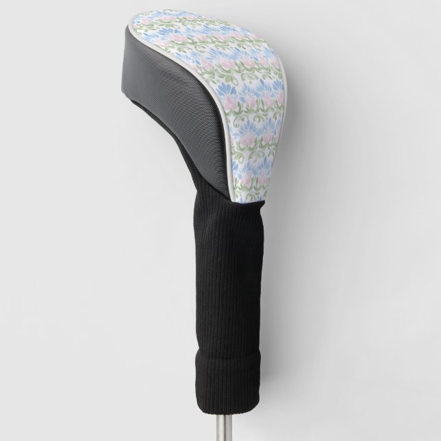 Blue Pink Green Abstract Golf Head Cover (Angled)