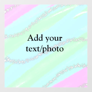 Blue pink green glitter sparkle pastel add name p