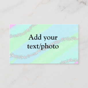 Blue pink green glitter sparkle pastel add name p business card