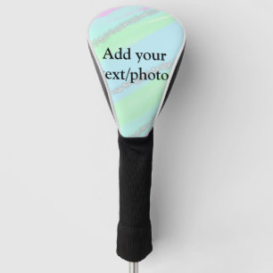 Blue pink green glitter sparkle pastel add name p golf head cover