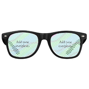 Blue pink green glitter sparkle pastel add name p retro sunglasses