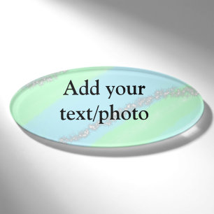 Blue pink green glitter sparkle pastel add name p tag