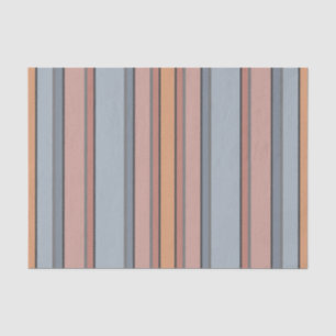 Blue Pink Grey Colour Block Vertical Stripes  Tissue Paper