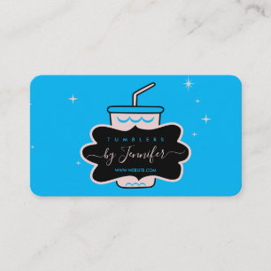 Blue Pink homemade mug tumbler craft Business Card