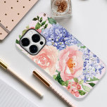 Blue Pink Hydrangea Peony Spring Flower Floral Case-Mate iPhone 14 Pro Max Case<br><div class="desc">Elevate your phone's style with our Watercolor Blue Pink Hydrangea Floral Case. Decorated with a pastel palette of blue hydrangea,  pink peony,  and rose,  this case Carry the beauty of spring wherever you go</div>