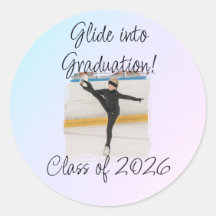Blue & Pink Ice Skating Glide to Graduation Party