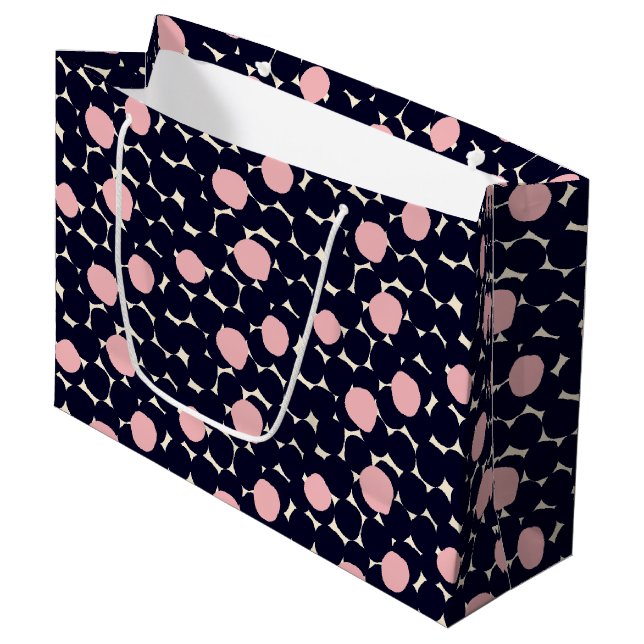 Blue & Pink Large Dot Pattern Gift Bag (Front Angled)