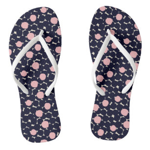 Blue & Pink Large Dot Pattern Jandals