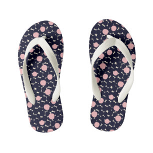 Blue & Pink Large Dot Pattern Kid's Jandals