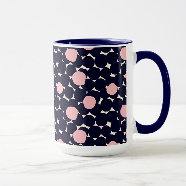 Blue & Pink Large Dot Pattern Mug (Right)