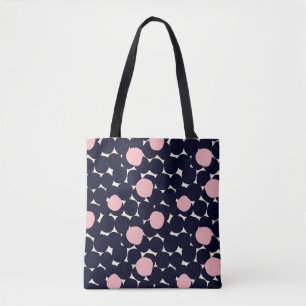 Blue & Pink Large Dot Pattern Tote Bag