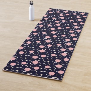Blue & Pink Large Dot Pattern Yoga Mat