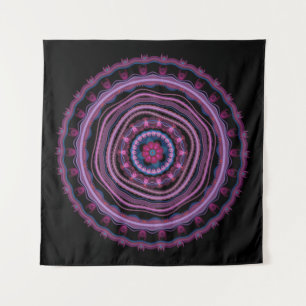 Blue Pink Lilac Mandala Tapestry