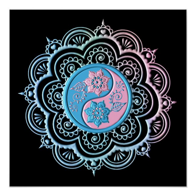 Blue & Pink Mandala Poster (Front)