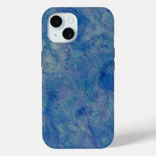 Blue & Pink Marble Acrylic Abstraction iPhone 15 Case