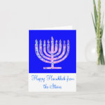 Blue Pink Menorah Hanukkah 4Henry Holiday Card<br><div class="desc">You will love our colorful Hanukkah card!</div>