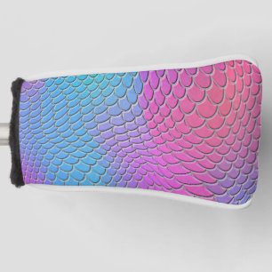 Blue Pink mermaid scales, fish scale Golf Head Cover