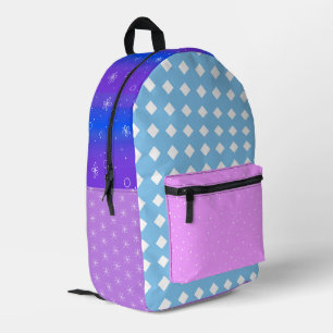 Blue pink mix pattern eccentric Backpack