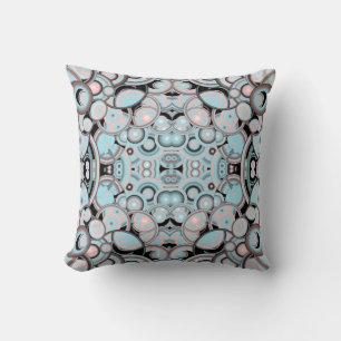 Blue Pink Mocha Black Gradient Colour Fill Pattern Cushion