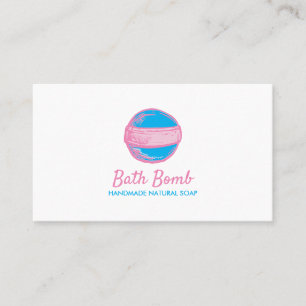 Blue Pink Natural Soap Logo Spa Bath Bomb Business Card