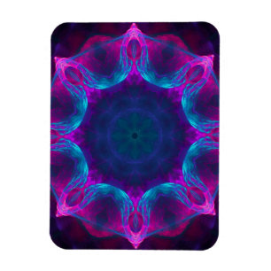 Blue & Pink Neon Dark Kaleidoscope Gradient Magnet