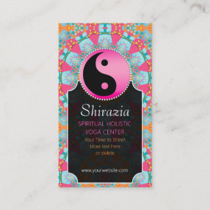 Blue Pink New Age Balance Lifestyle Coach Business Card