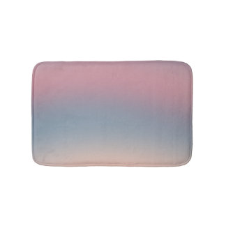 Blue Pink Ombre Gradient Blur Abstract Design Bath Mat