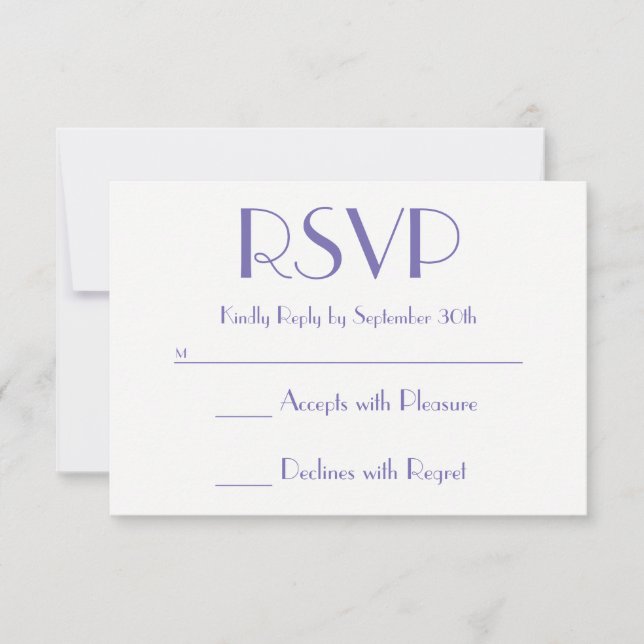 Blue Pink Ombre Sunset Periwinkle RSVP Card (Front)
