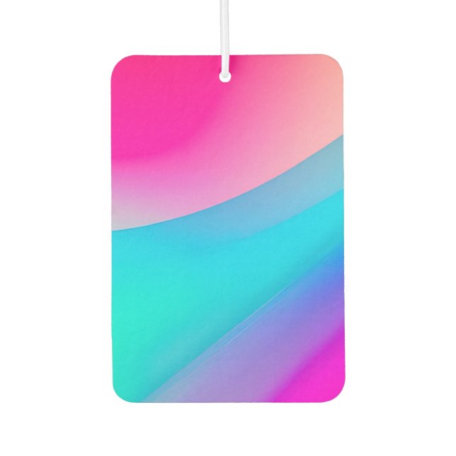 Blue pink ombre watercolor abstract pastel  car air freshener (Front)