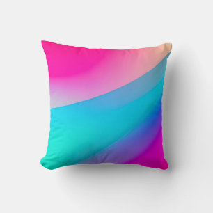 Blue pink ombre watercolor abstract pastel cushion